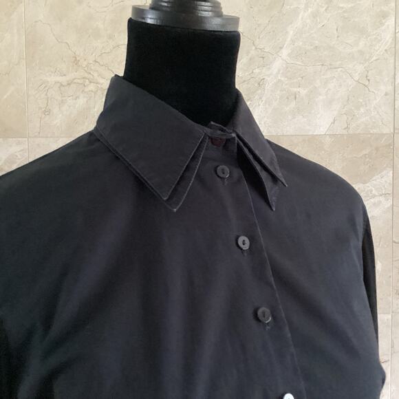 Anne Fontaine, Black Alison Button Up Top, 40 Double Collar & Cuffs Classic $350 - Picture 4 of 11
